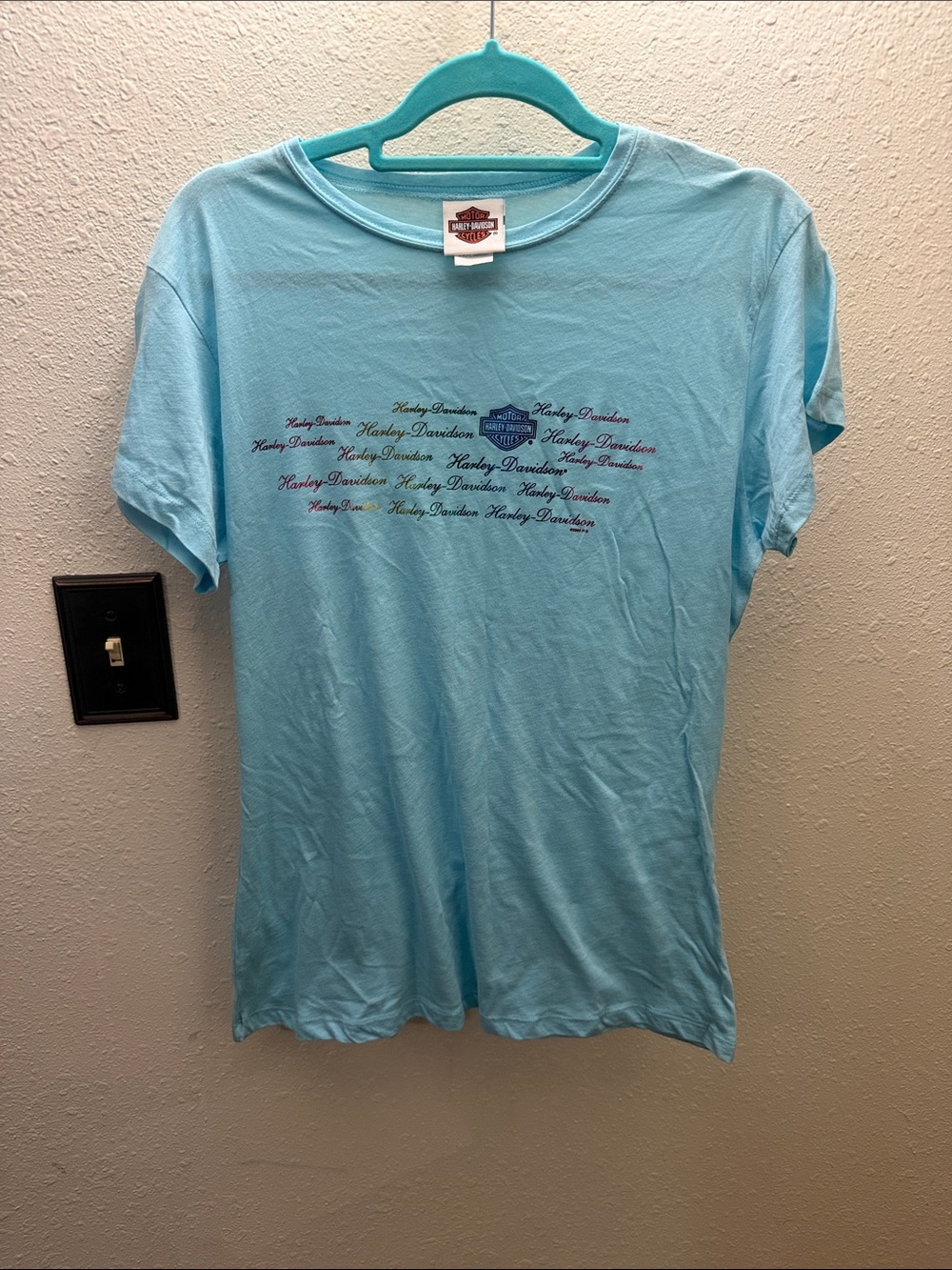 Harley-Davidson Light Blue Short Sleeve Logo Tee